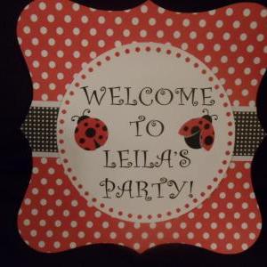 Ladybug Welcome Sign