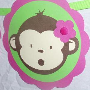 Monkey Birthday Or Shower Banner